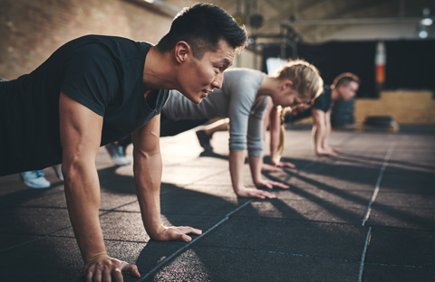 Human Kinetics - Ever notice how a push-up looks a lot like a plank? Truth  is, push-ups are a great way to train your abs, lats, and glutes. Wanna  make them an